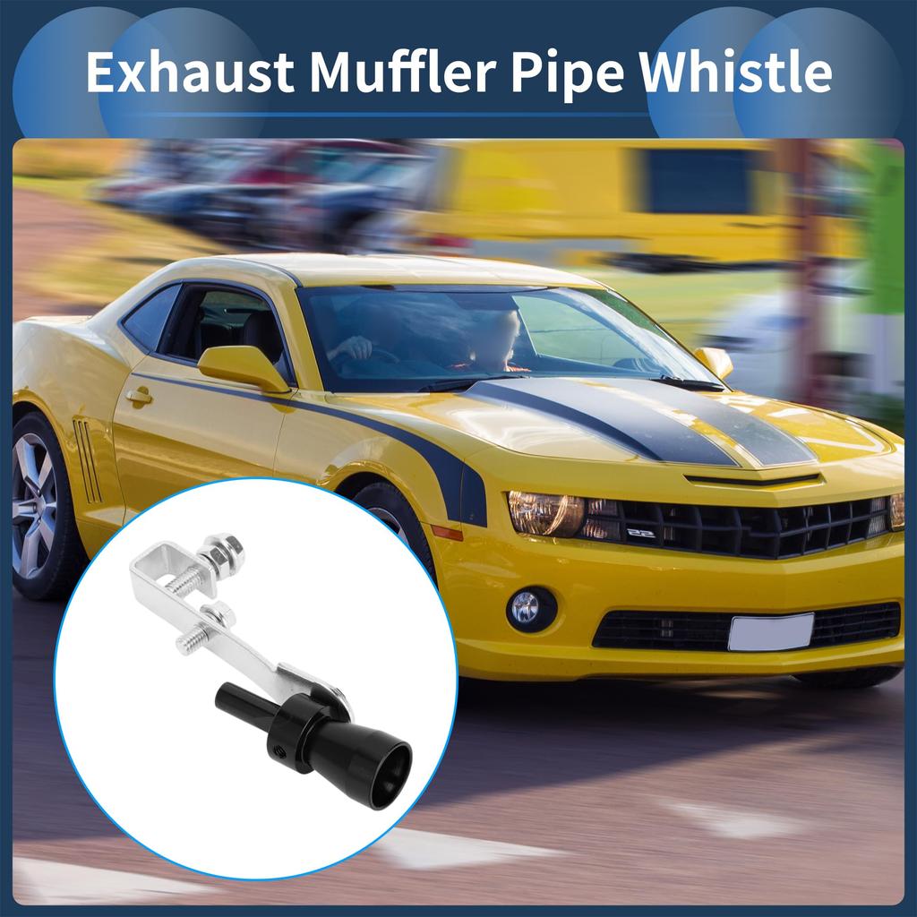 INFINAUTO Turbo Sound Exhaust Muffler Pipe Whistle Rear Tail Pipe S Carbide Chrome Manufacturer Aluminum Black 1 Set