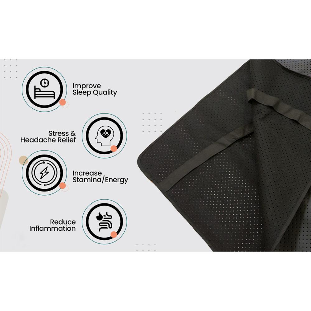 Grounding Mat for Bed 27x60 Inch Anti Slip Earthing Mat with 4.6ft Cord for Bed Chair Yoga Relaxing Sleeping and Working