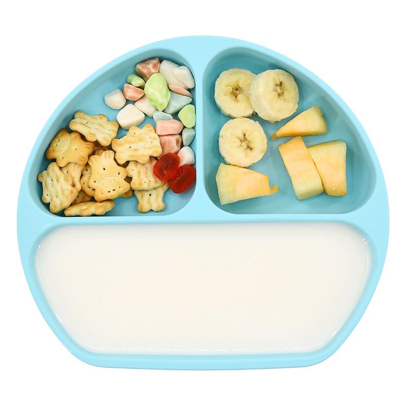 Baby Einteilige Silikon Saugbecher Schüssel Kinder Essen Trennteller Anti-Tropf und Bruchfest Adsorptionsgeschirr
