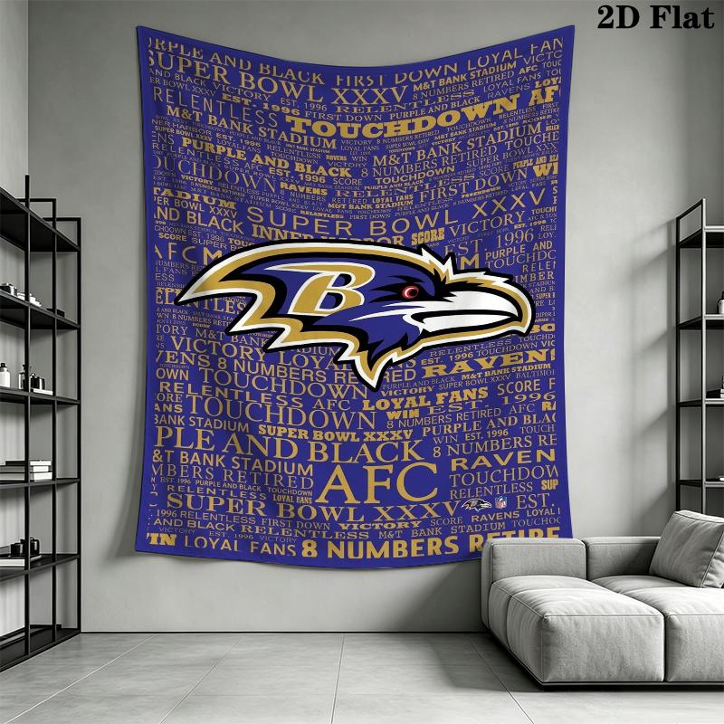 Baltimore Ravens Wall Tapestry Aesthetic Wall Hanging Printed Fabric Blanket Decorative Tapestries for Bedroom Living Room Home Decor
