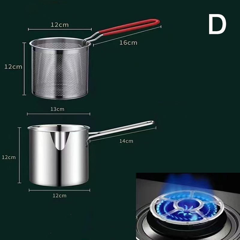 2/3/4 szt. Garnek do głębokiego smażenia ze stali nierdzewnej Frytkownica z sitkiem Patelnie do smażenia kurczaka Narzędzia kuchenne do gotowania