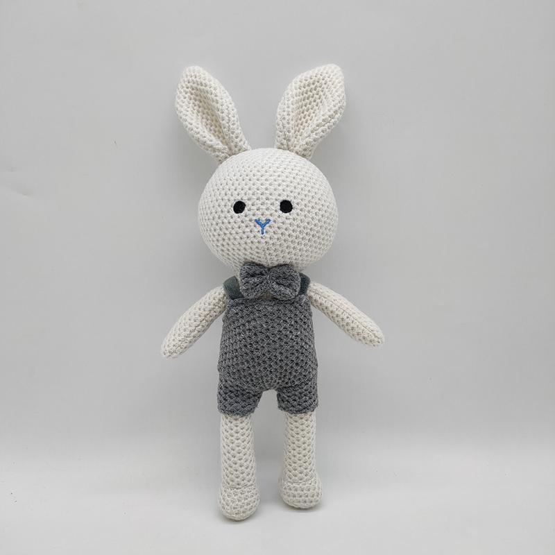 Cute And Charming Cartoon Knitted Animal Plush Doll Rabbit Owl Fox Bear Plush Toy Home Decoration Sleep Soothing Present Designed For Boys Plus Girls