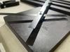 Black lamella wall clock SQ 60cm