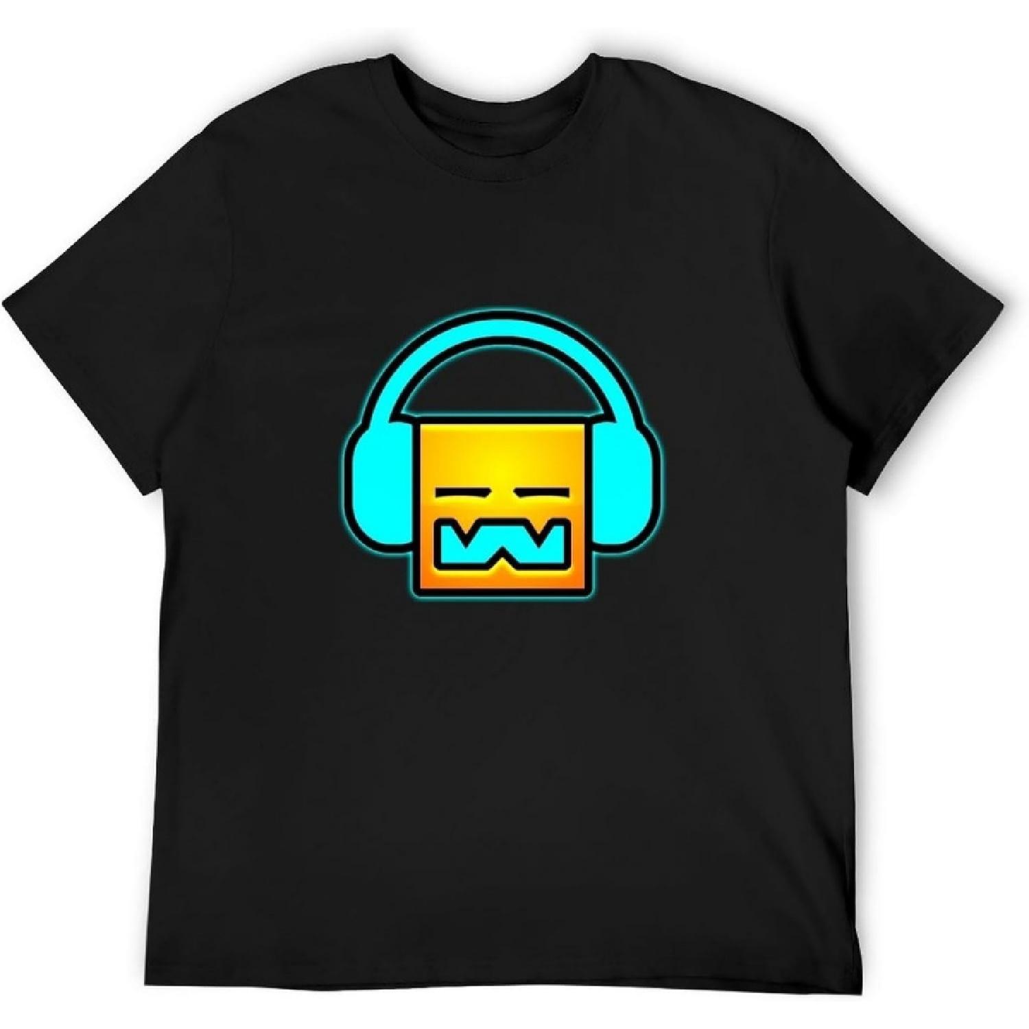 Мужская футболка Dj Geometry Dash Черная Унисекс Мужские футболки XXXXXL разноцветный