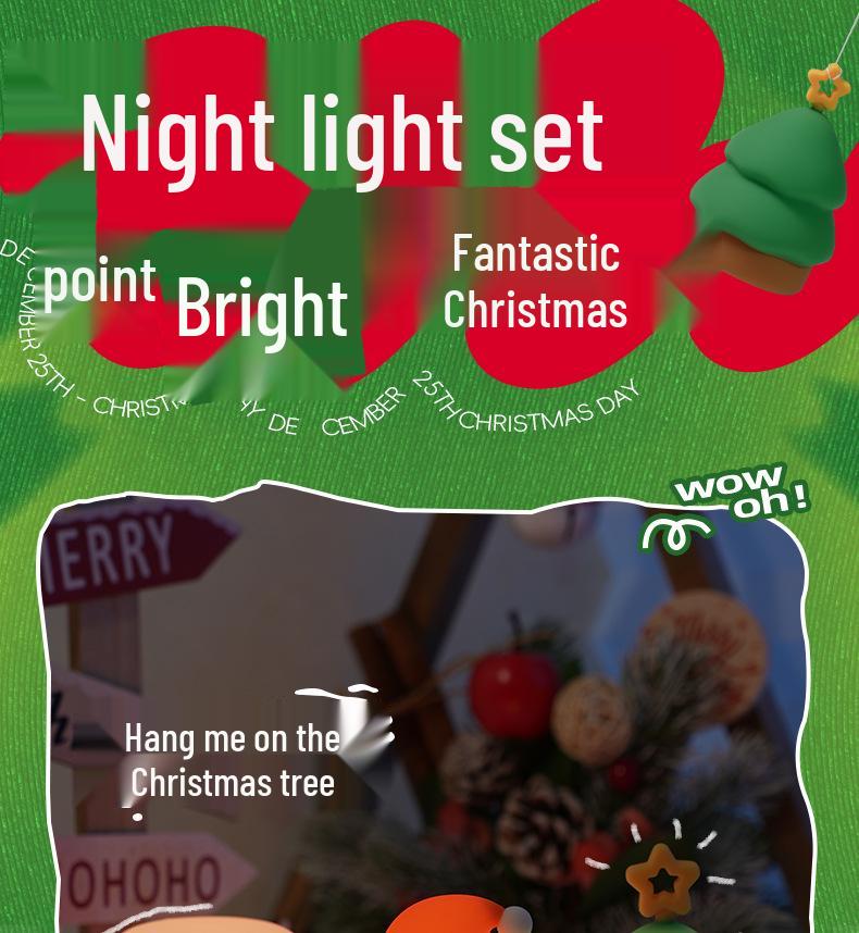 Grenzüberschreitendes Weihnachts-Silikon-Nachtlicht: Wiederaufladbare Nachttisch-Atmosphärenlampe mit Timer