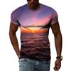 Ocean Wave Pattern T-Shirts Summer Fashion Beach Short Sleeve 3d Printed Top Loose Casual Round neck Holidaywear Mens Tees
