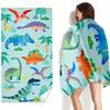 1pc Playful Dinosaur Print Polyester Beach Towel, 2D Printed, Festival-Ready, Quick-Drying/Soft, Ideal for Beach/Camping/Surfing