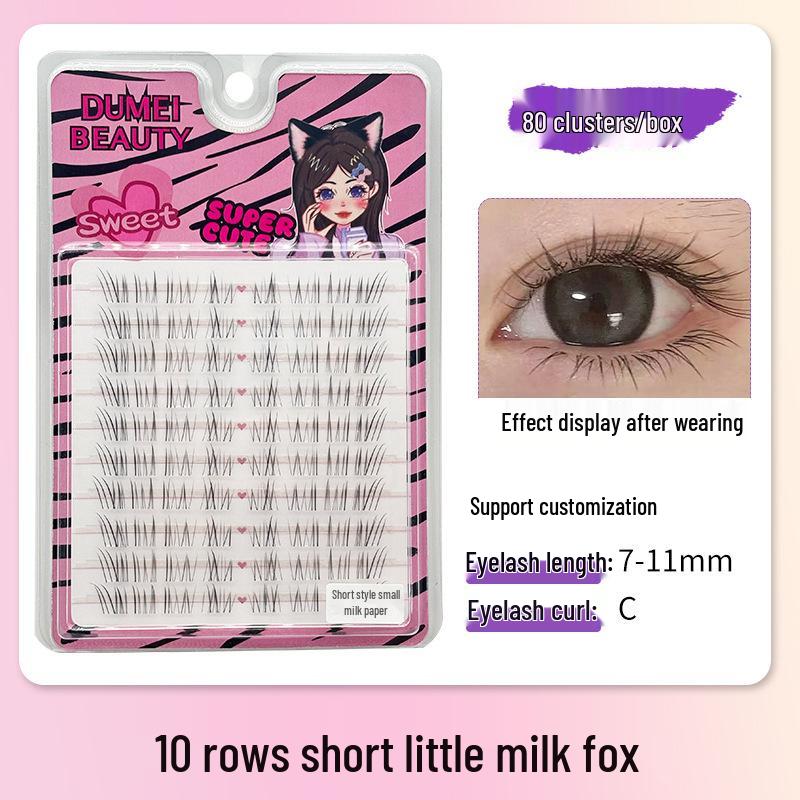 Pestañas Postizas Natural Fox Series Oblicuas Voladoras - Diseño Segmentado Ojos de Zorro, Racimo Único, Aspecto Realista