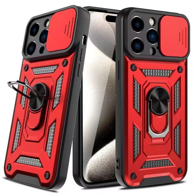 Slide Camera Magnetic Case For iPhone 16 15 Pro Max 13 12 Mini Coque For iPhone 14 11 Pro Mas 15 16 Plus Ring Holder Phone Cover