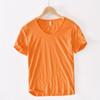 T-shirt da uomo semplice in cotone sottile traspirante slim a maniche corte T-shirt casual da uomo tinta unita a maniche corte Maglietta di base