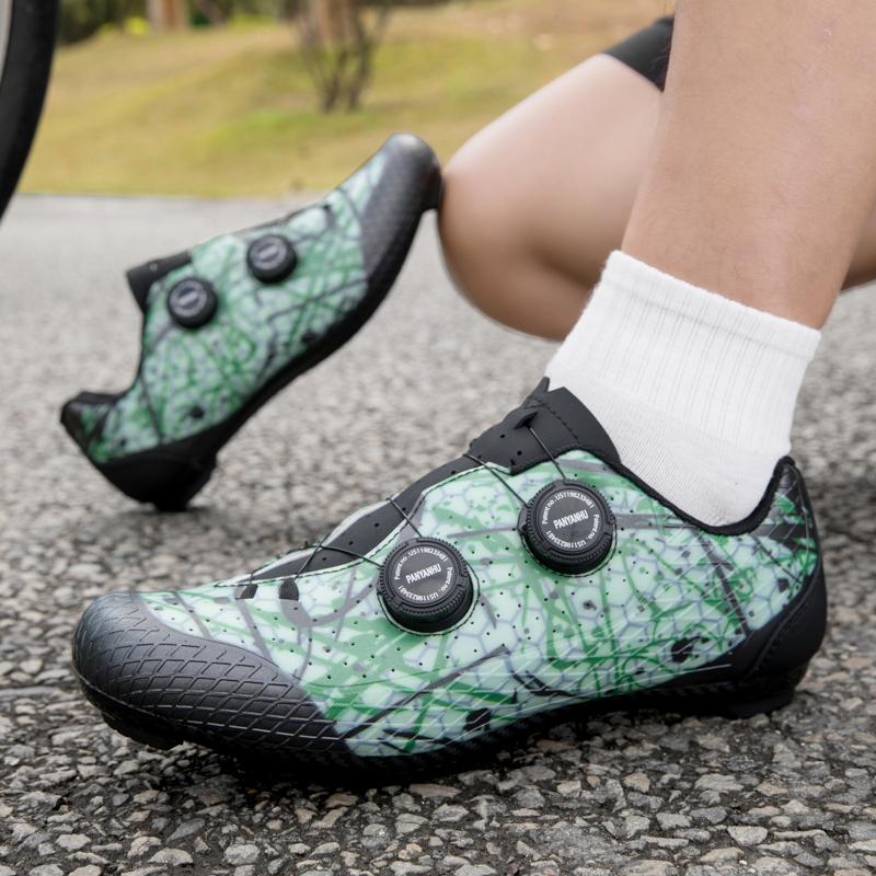 Sapatos Respiráveis SPD para Ciclismo de Estrada Para Homens Mulheres Sapatos de Bicicleta Com Fivela Rotativa Sapatos de Travamento Profissionais Para Bicicleta de Estrada Para Corrida & Uso Diário