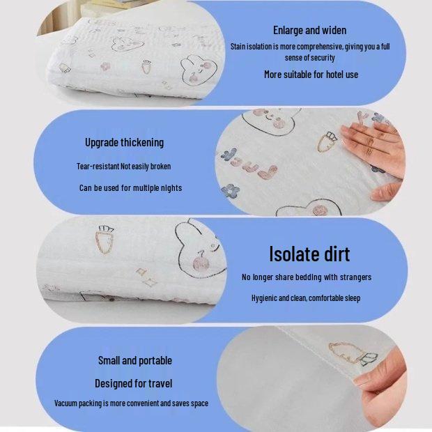 Thickened Disposable Travel Pillowcase for Double or Single Use - Anti-Dirty, Ideal for Train & Hotel Bedding