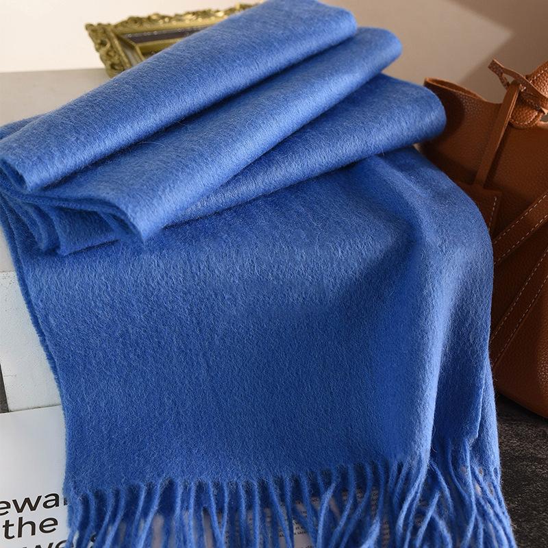 Winter Narrow Scarf 100% Wool Scarf Hot Selling Solid Color Scarf Men's and Women's Universal Warm and Cold Proof Scarf Poncho
