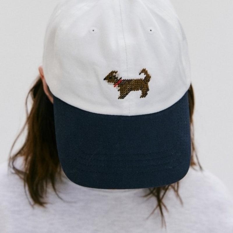 DEPOUND puppy embroidery cap - navy