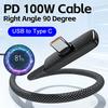 111W Cable Fast Charging Cable 11A Right Angle 91° USB C Type C Data Cord Cell Phone Fast Charging Data Cable for Samsung MI