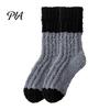 Winter Warm Calf Socks Thickened Long Plush for Women, Coral Fleece Socks, Cold Weather Indoor Thermal Sleep Anti-static Contrast Color Cozy
