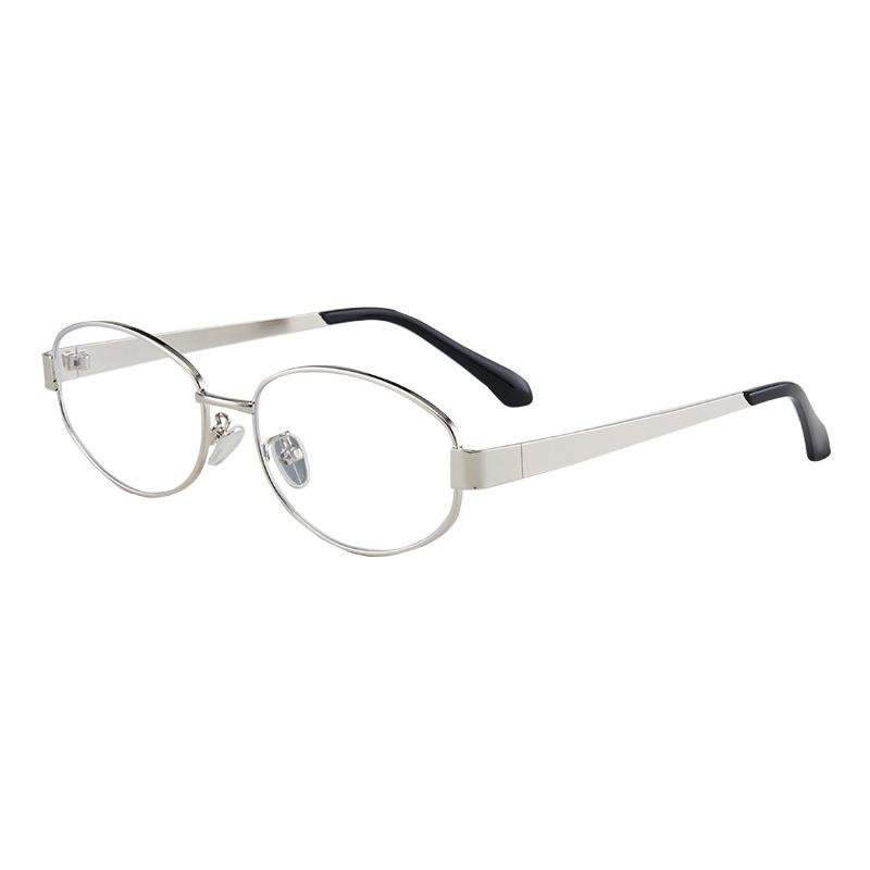 New Metal Oval Eyeglass Frames Women's INS Style Fashion Street Style Eyewear Anti Blue Light Glasses Non Prescription