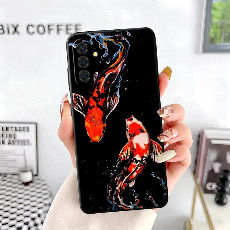 Golden Carp Lucky Koi Soft Phone Case for Samsung A17 A37 A57 A16 A26 A36 A56 A15 A25 A35 A55 A14 A24 A34 A54 A13 A23 A33 A53 A5