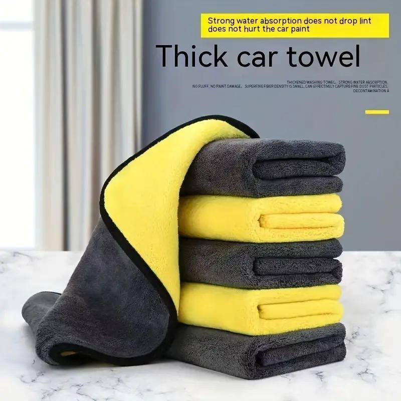 Thickened Double Layer Car Microfiber Towel Cleaning Cloths Car Washing Drying Towels Soft High Absorption Auto Detailing Cloth