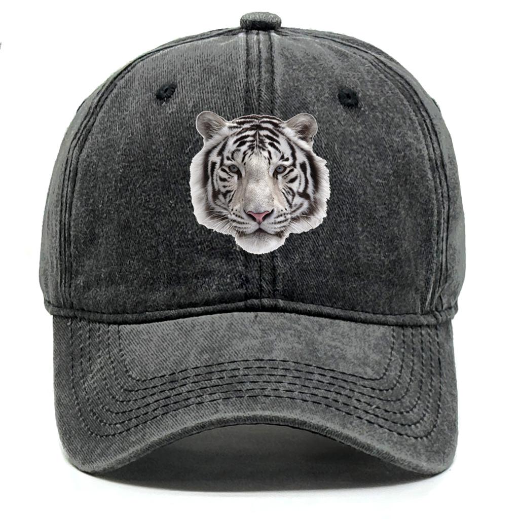 Tiger Head Print Adjustable Caps HD Animal Heads Man's Cap Casual Vintage-Inspired Snapback Baseball Hat One Size Fits All