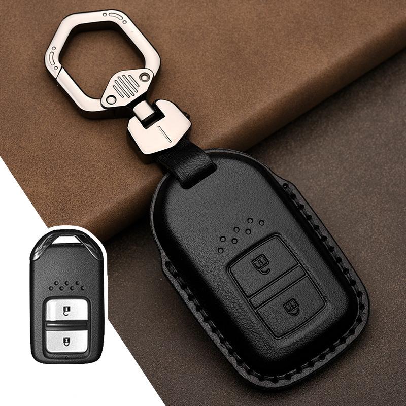 Leather Car Key Case Cover Shell for Honda Civic Accord Fit Hrv Crv Jazz City Protector