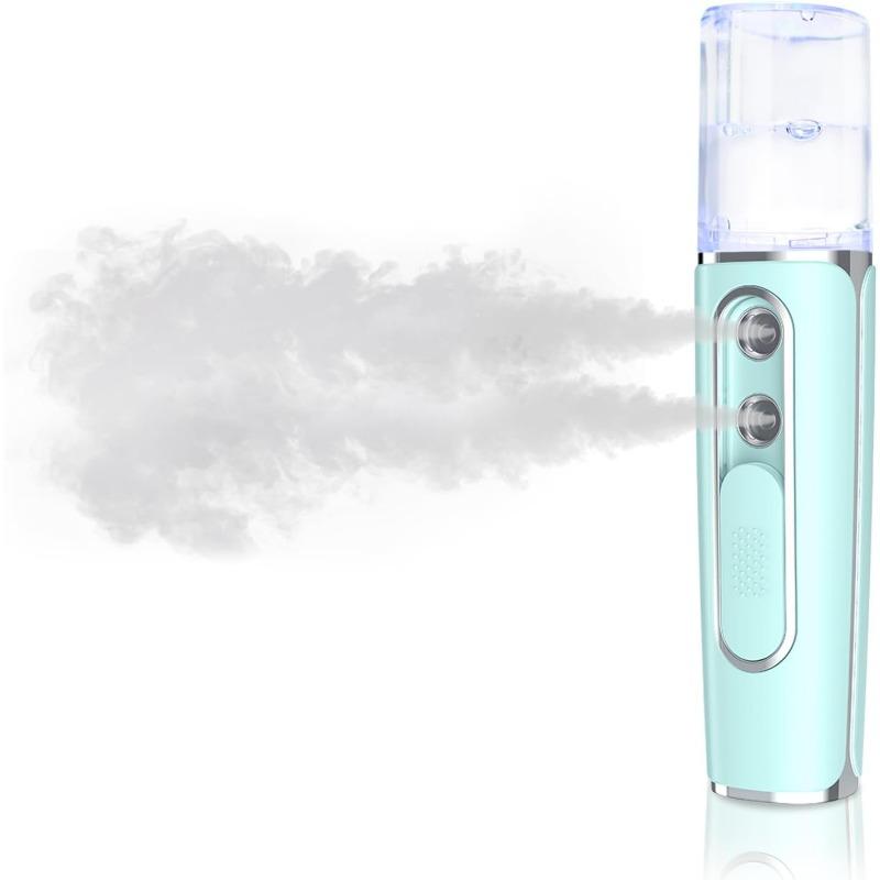 

Распылитель для лица Nano, Распылитель для лица Cool Mist с 2 насадками, Перезаряжаемый через USB, Visual Tank, для наращивания ресниц, ухода за кожей, ежедневного макияжа, зелёный