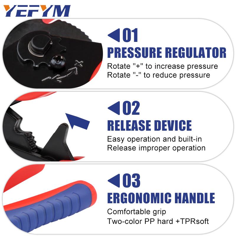 Chicken-claw Terminal Crimping Tool, Ratcheting Wire Crimping Pliers. Suitable for AWG 20 - 13 (0.5 - 2.5mm²) and is an electrical crimping tool.