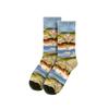 French Retro Abstract Oil Painting Mid-Calf Socks - Trendy Autumn/Winter High-Top Creative Combed Cotton for Women