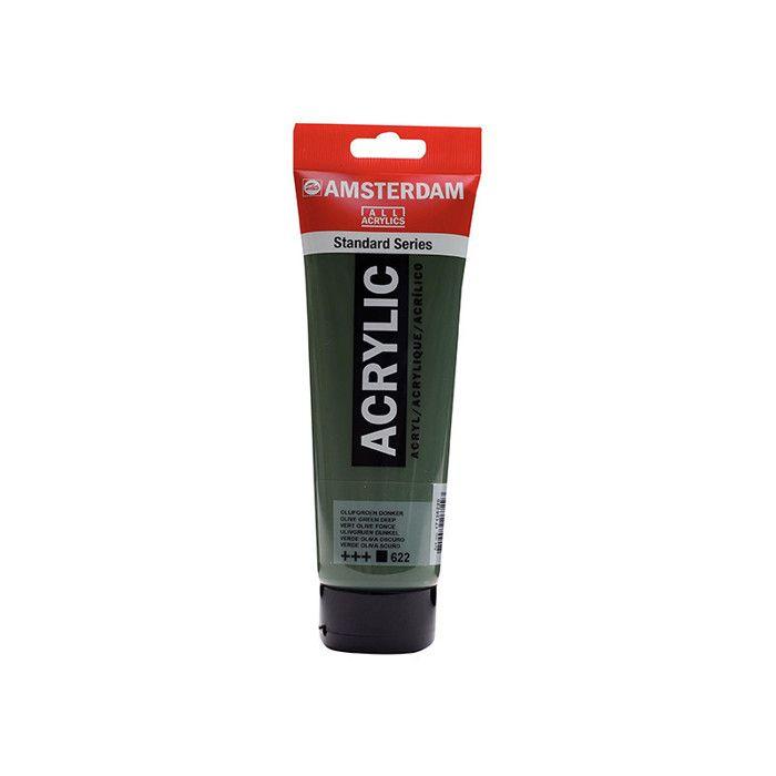 Acrylic Paint In Tube - Dark Olive Green - 622 - Amsterdam - 250ml