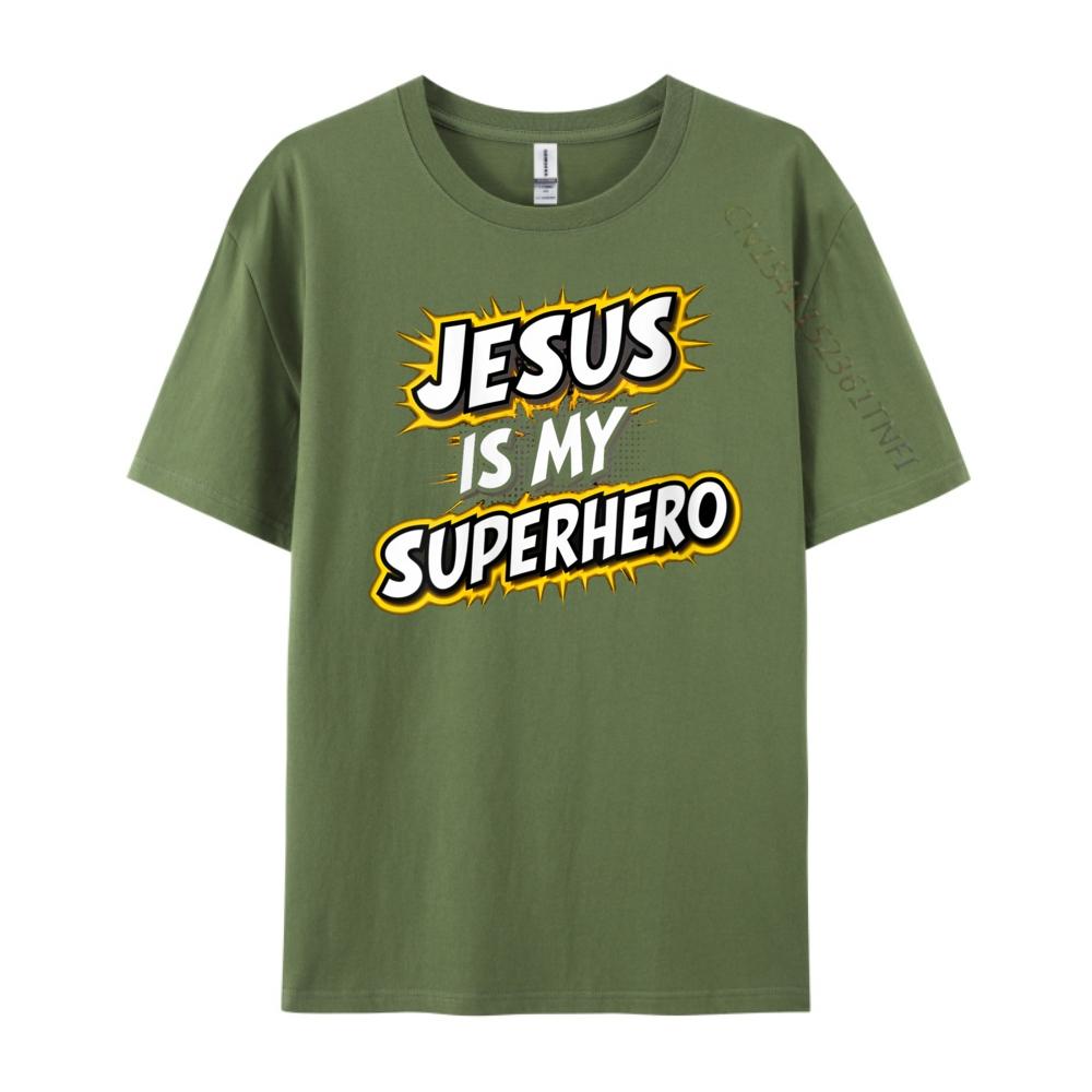 Womens Jesus Is My Superhero Christian God Religious Comic Boy Graphic Tees Unisex Unisex's Shirt harajuku clothing