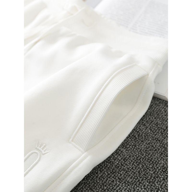 Casual plus Velvet White Spring and Autumn Sports Pants