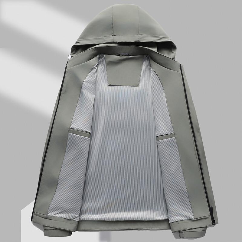 Men's Jacket Middle-aged Dad Business Casual Men's Spring and Autumn Clothes Loose Hoodable Removable Old Man Grandpa's Clothes