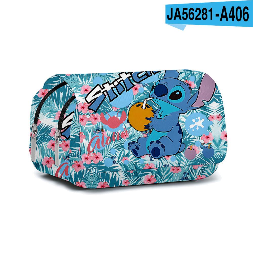 3D Digital Full-Print Schoolbag Double-Layer Flip Pencil Case Children'S Stationery Box