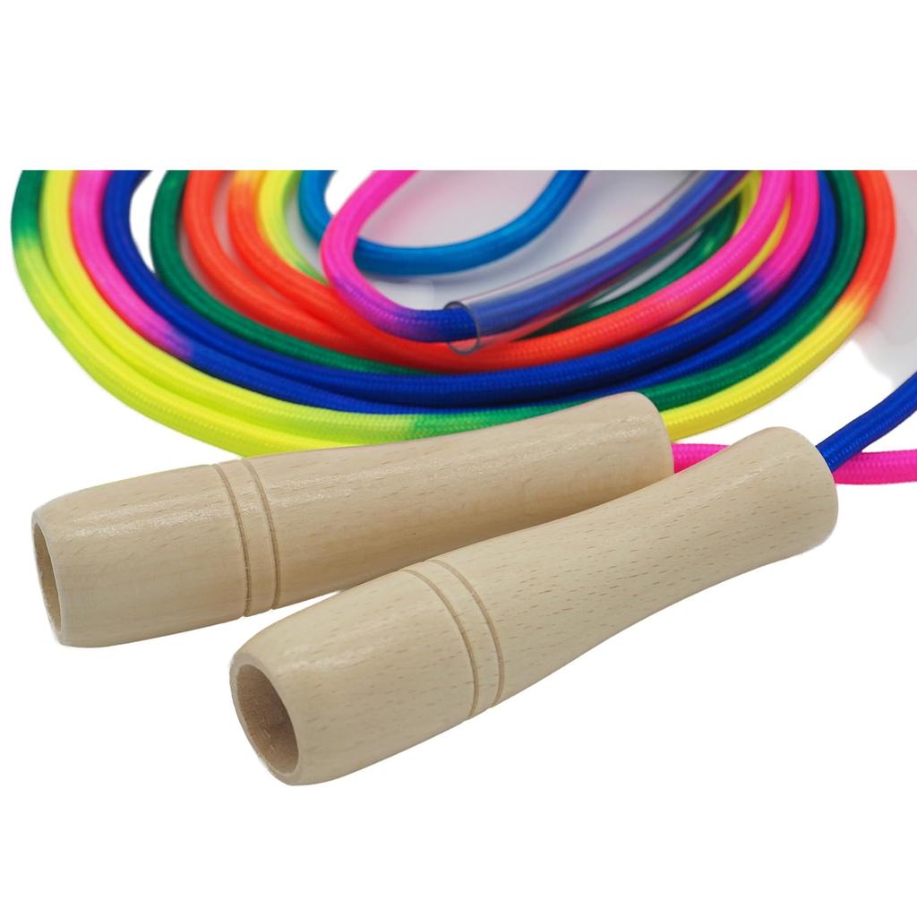 Audio group jump long jump 5m jump rope long jump rope for jump jump rope for group competition practice wooden rainbow colored colorful enthusiasts,