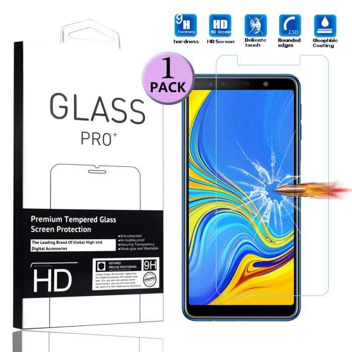 Protection écran - Samsung - Galaxy A7 2018 - Verre Trempé - Antichoc - Installation facile