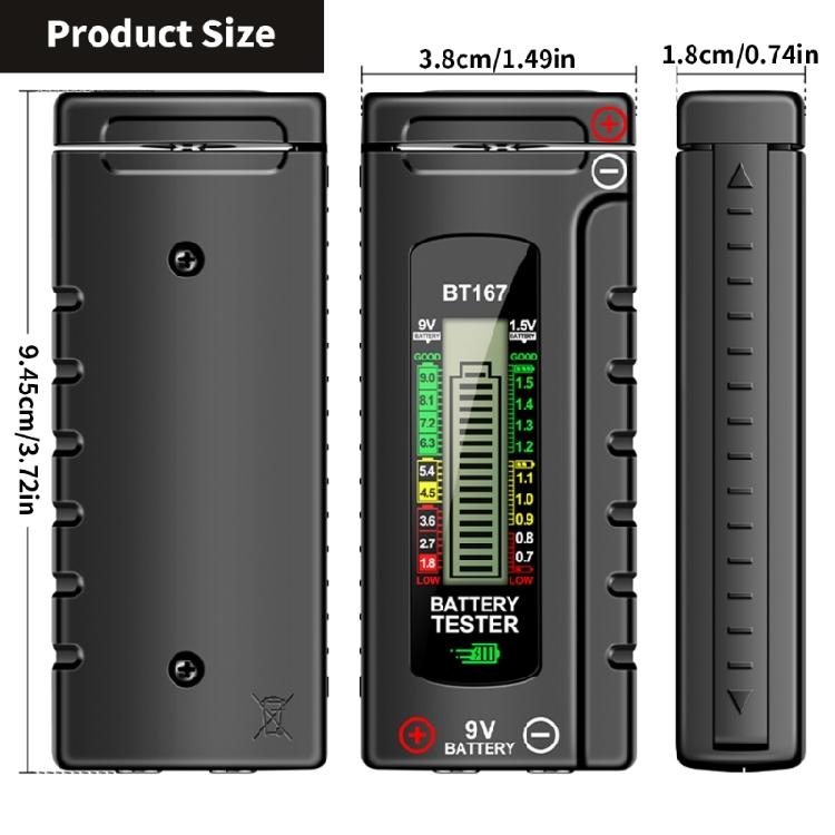 Convenient Battery Tester Battery Strength Meter For Quick Testing Of Common Battery Size Battery Analyzers MultiPurpose