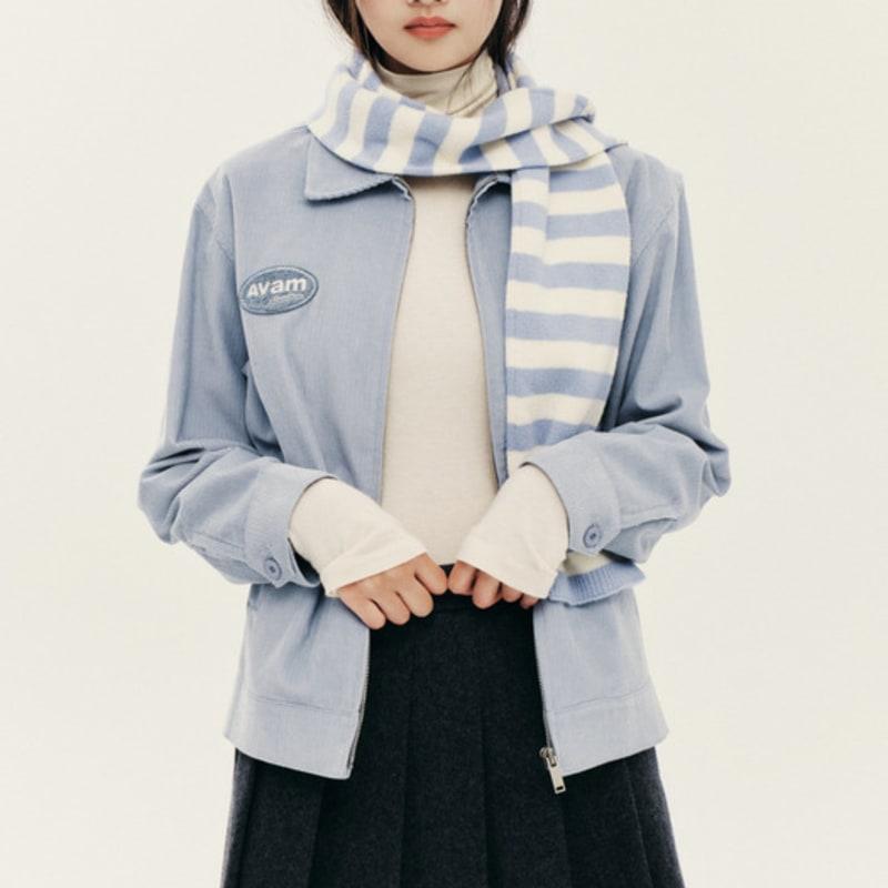 

AVAM HOME [EXCLUSIVE] A logo stripe knit muffler - IVORY ONE