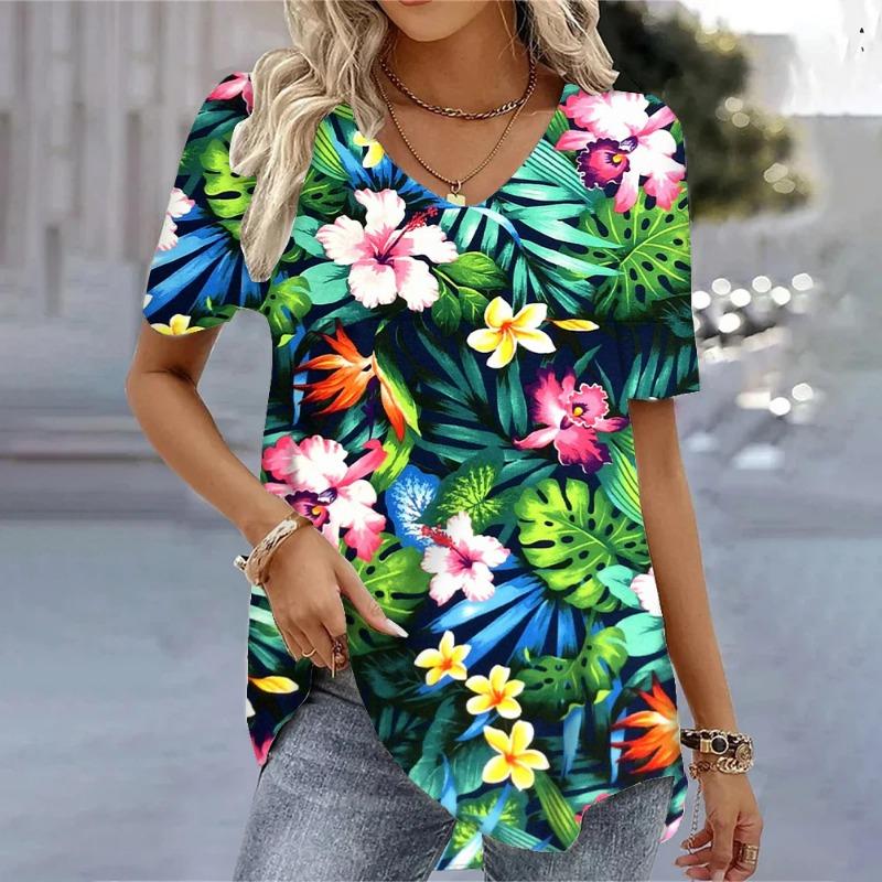 Women s 3D Bohemian Print T-Shirt - Fashion Hawaiian Style Shirt Top T-Shirt XL