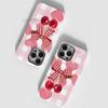 [Magsafe Magnetic Suction] Plaid Cherry Bow Film Case iP17PM Mobile Phone Case Apple 13 Protective Case