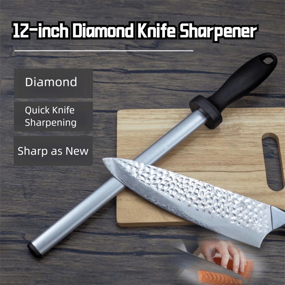 8/10/12 Inch Kitchen Cutter Sharpener ABS Handle with Hanging Hole Cutter Sharpening Rod Flat Design Manual