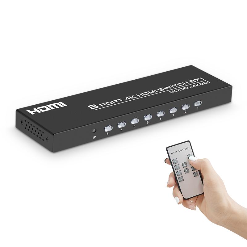 FJ-4K801 Fjgear 8 Port 3840*2160/30Hz Hd Video Switch Hdmi 8X1 Selector Hdmi Switch 4K 30Hz