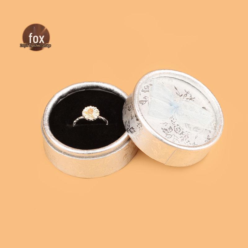 Small Bowknot Round Jewelry Box for Rings and Earrings
