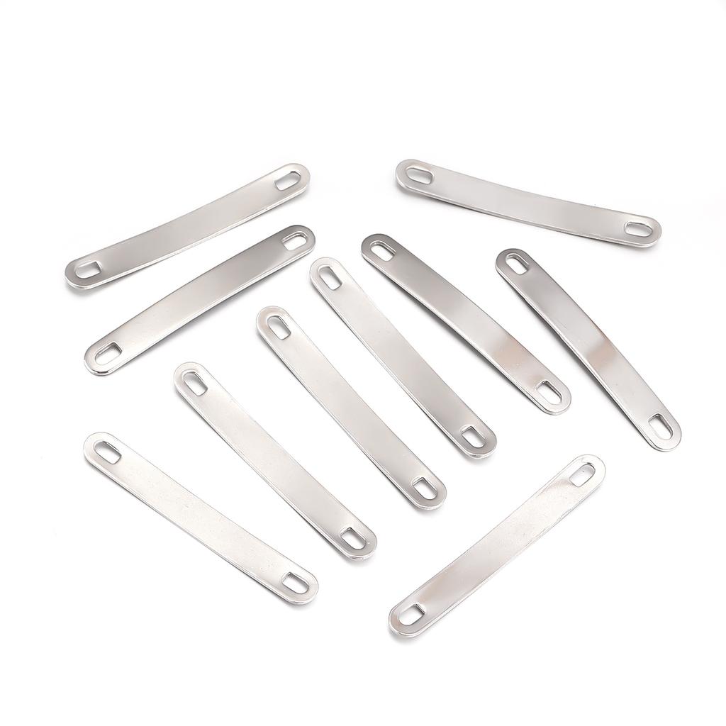 10pcs/lot Stainless Steel Rectangle Charms Connectors For Jewelry Making Blank Bar Stamping Tags Engraved DIY Bracelet Necklace
