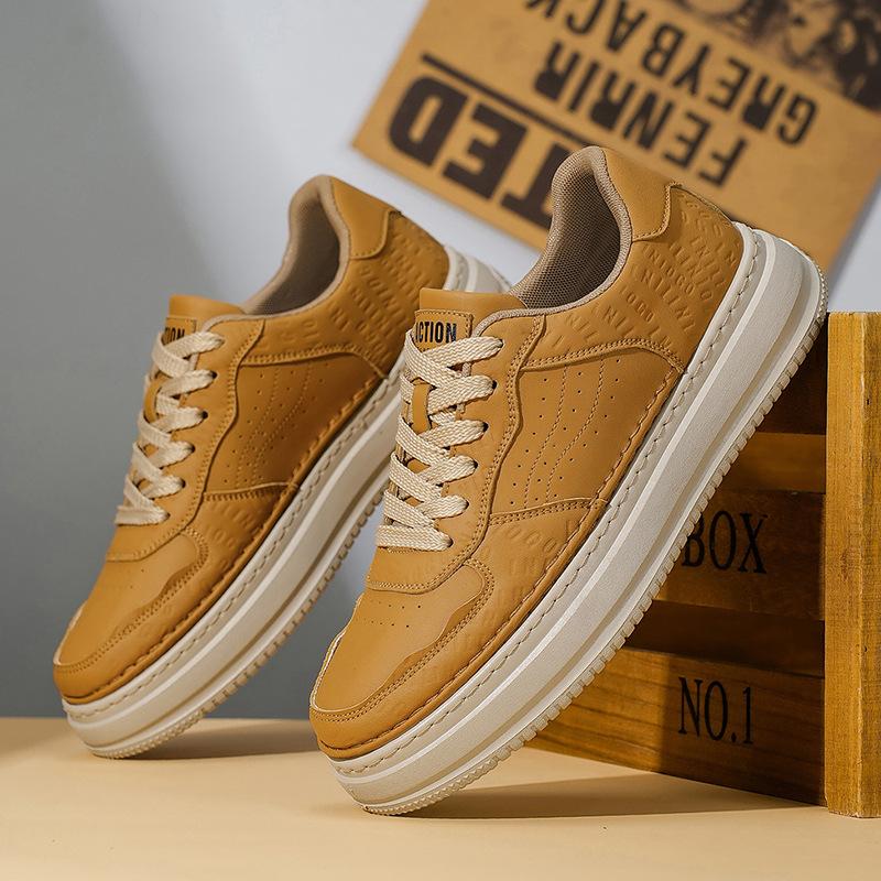 

Men Sneakers Platform Vulcanized Shoes 2025 Autumn Comfortable Anti Slip Outdoor Leisure Sports Shoes Outdoor Running Shoes 44 коричневый