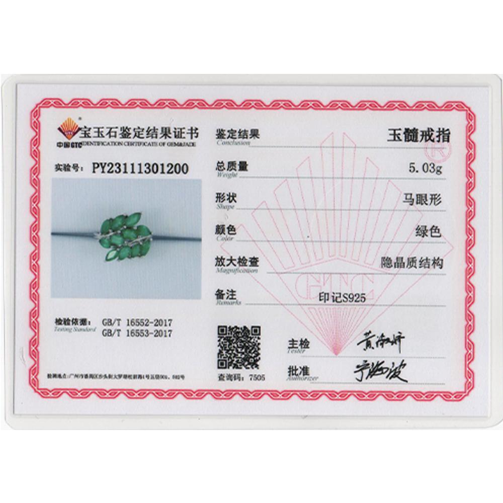 Κομψό σχέδιο Φυσικός Πράσινος Αχάτης 925 Ασημένιο εντυπωσιακό δαχτυλίδι για γυναίκες Γυναικείο πάρτι αρραβώνων Πολυτελές δώρο κοσμημάτων