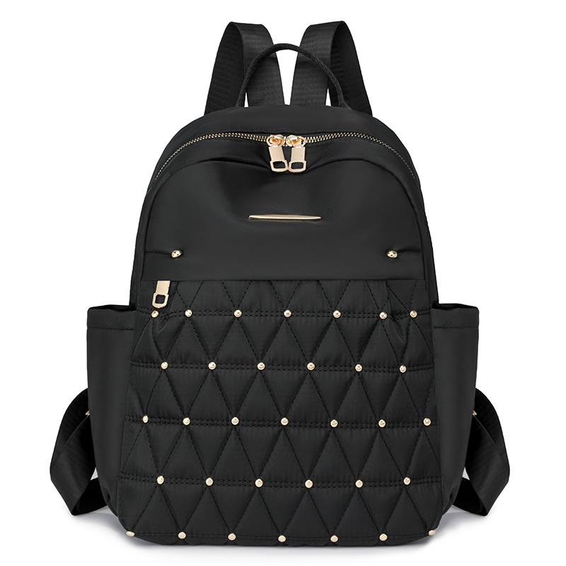 Rhomboid Stickerei Rucksack Damen Rucksack Große Kapazität Wasserabweisender Reiserucksack