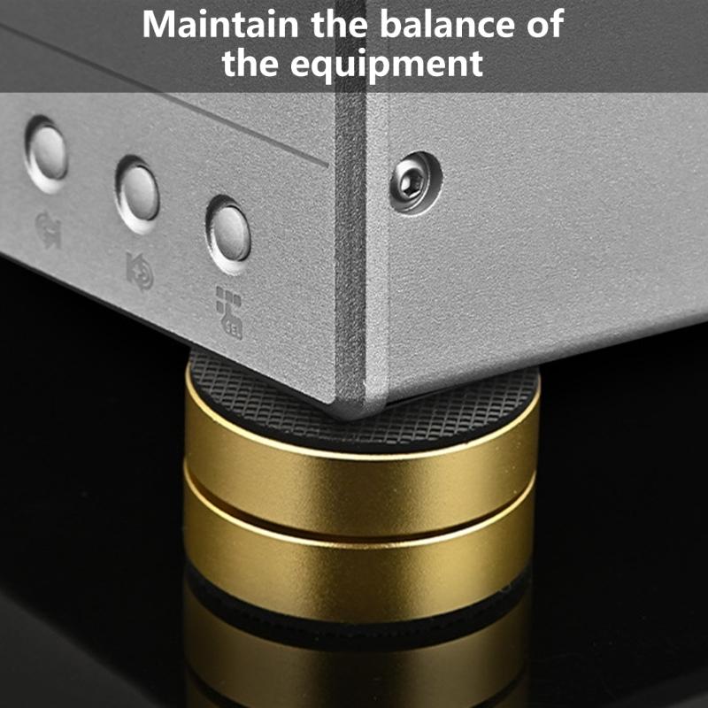 Shock Vibration Damping Feet Pad  for Auditory Equipment Amplifier Easy Installation No Screw Needed Aluminum  Foot