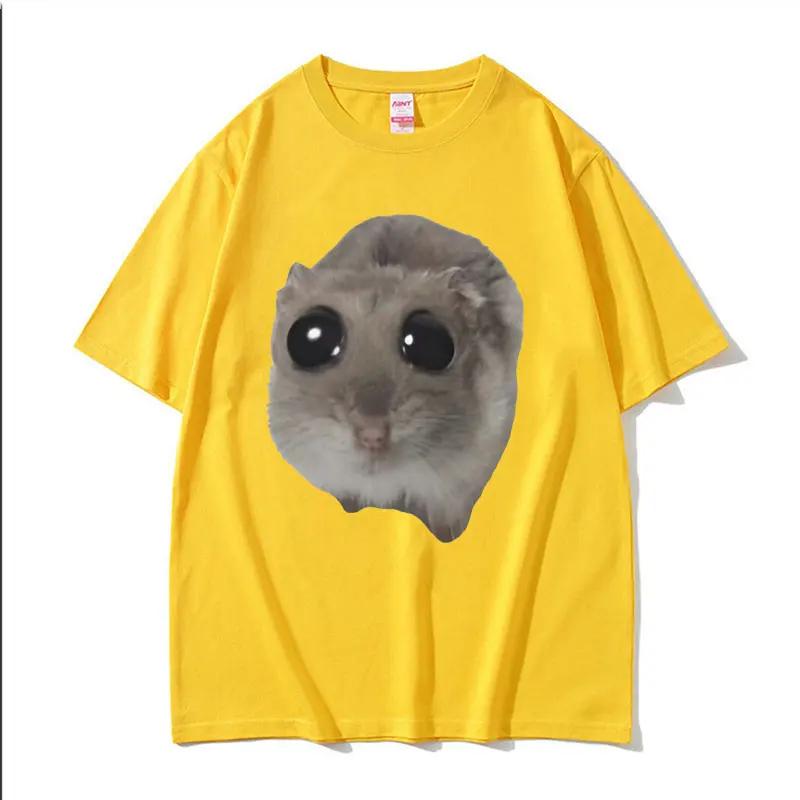 Funny and Sad Hamster with Big Ears Cryingcute Mouse Tshirt for Womenfashionable Kawaiiclothing Tshirthigh-quality T-shirt