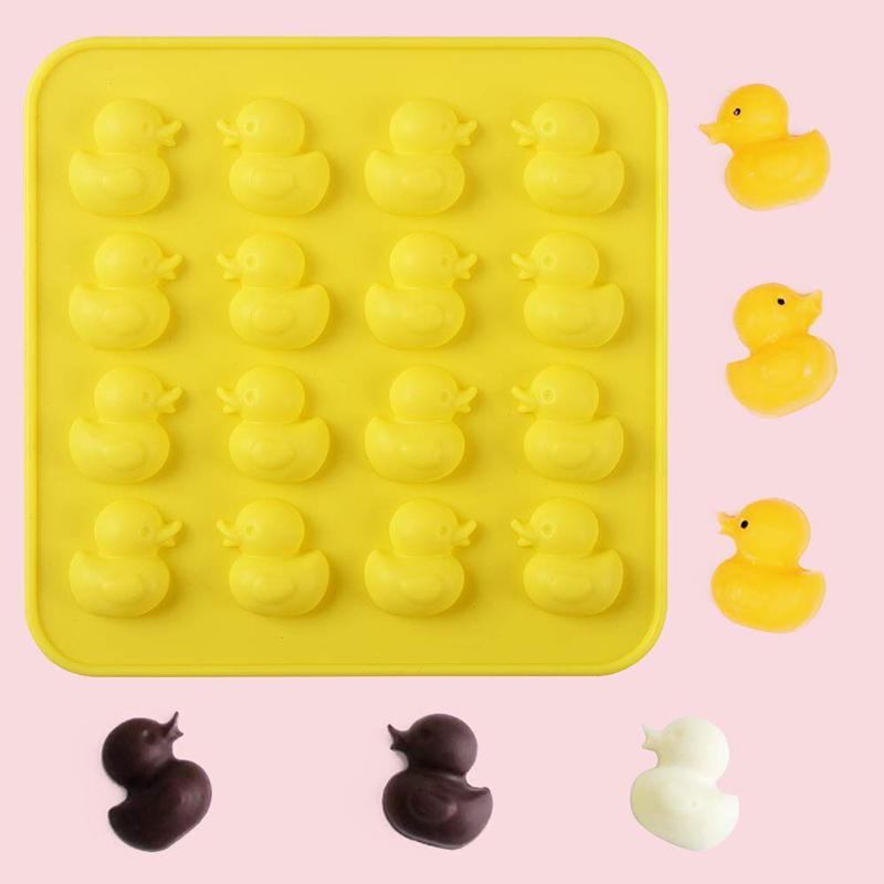 Silicone Mini Duckling Chocolate Mold Jelly Block Bar Mold Epoxy Ice Tray Fondant Cake Decorating Candy Tool Kitchen Baking Supp
