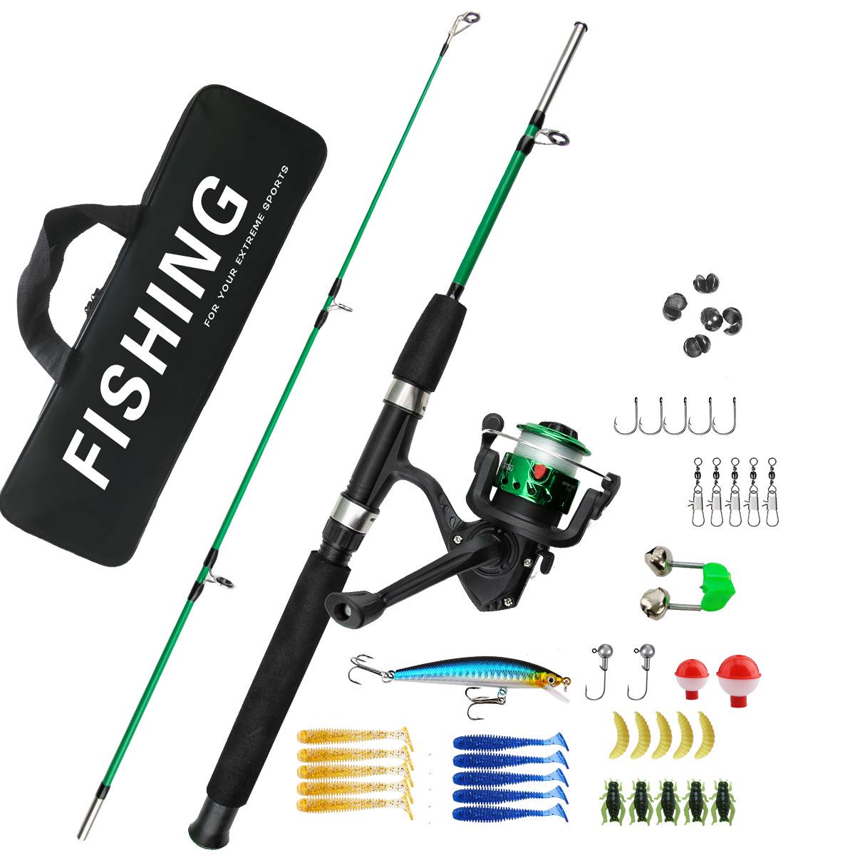 

Детский полный набор рыболовных снастей: Портативное удилище для начинающих, катушка и удилище для приманки для детей